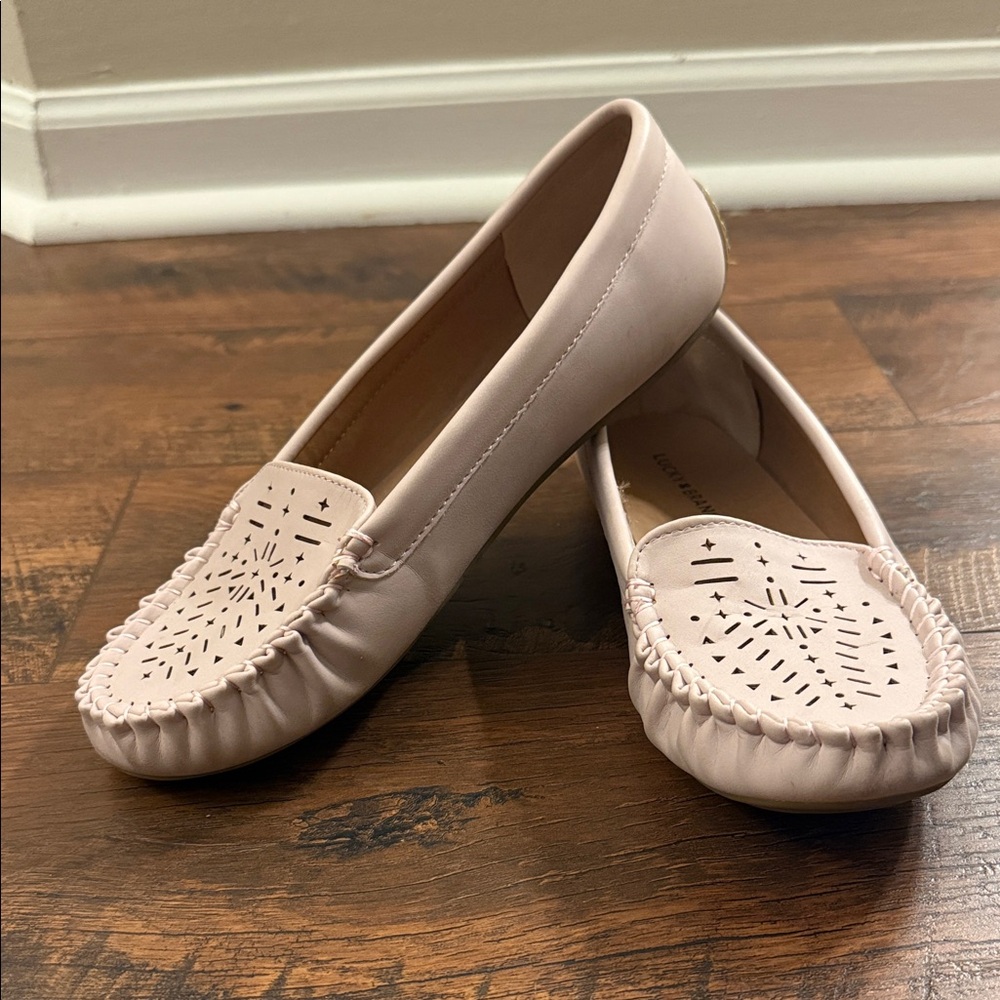 Lucky Brand Women's Blush Pink Laser-Cut Slip-On Moccasins